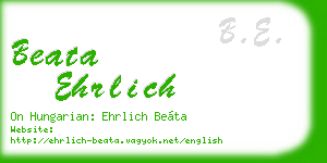 beata ehrlich business card